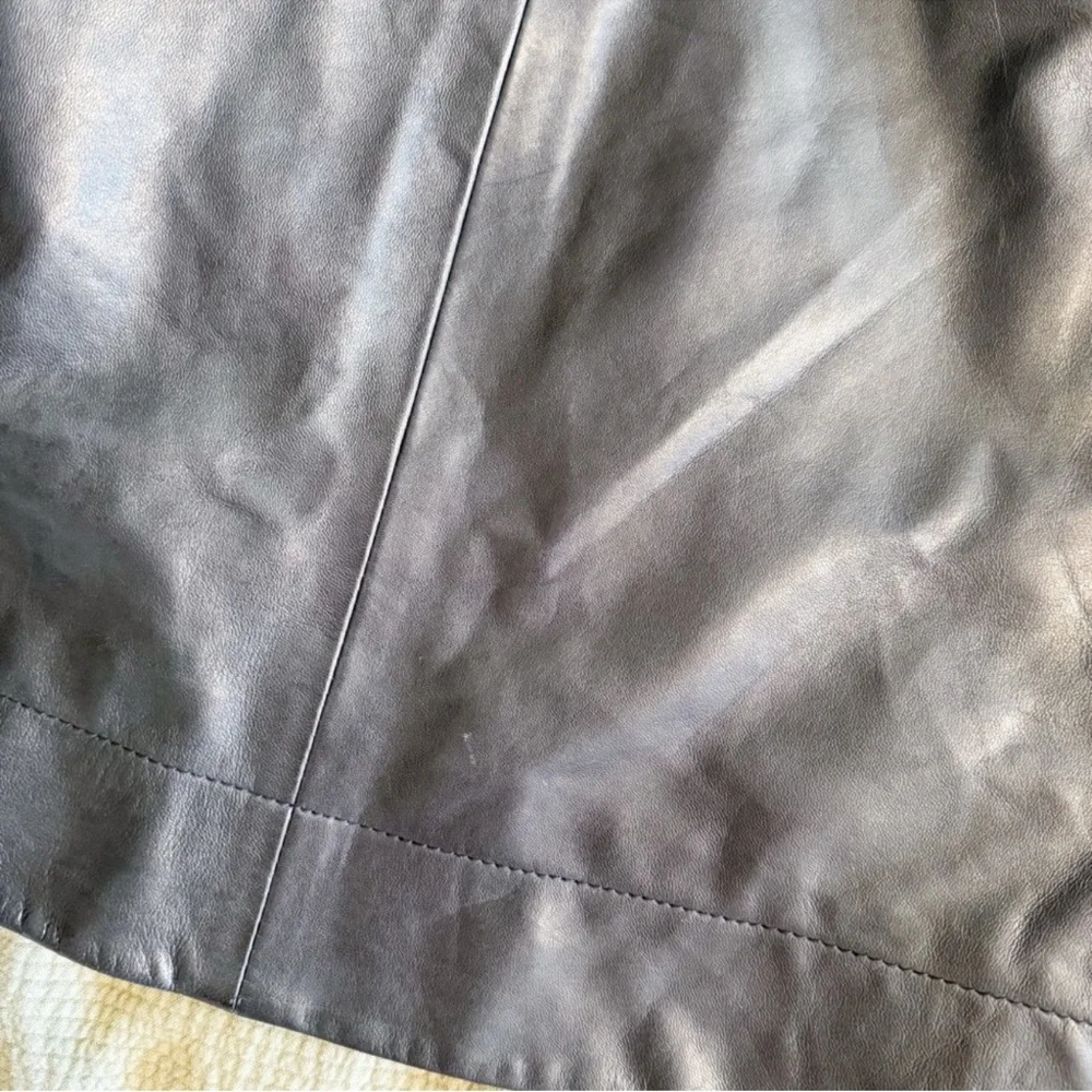 Sezane Leandra Skirt Smooth Black Lamb Leather Size 34 US 2